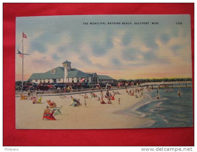 Gulfport Ms   The Municpal Bathing Beach   Linen - Other & Unclassified