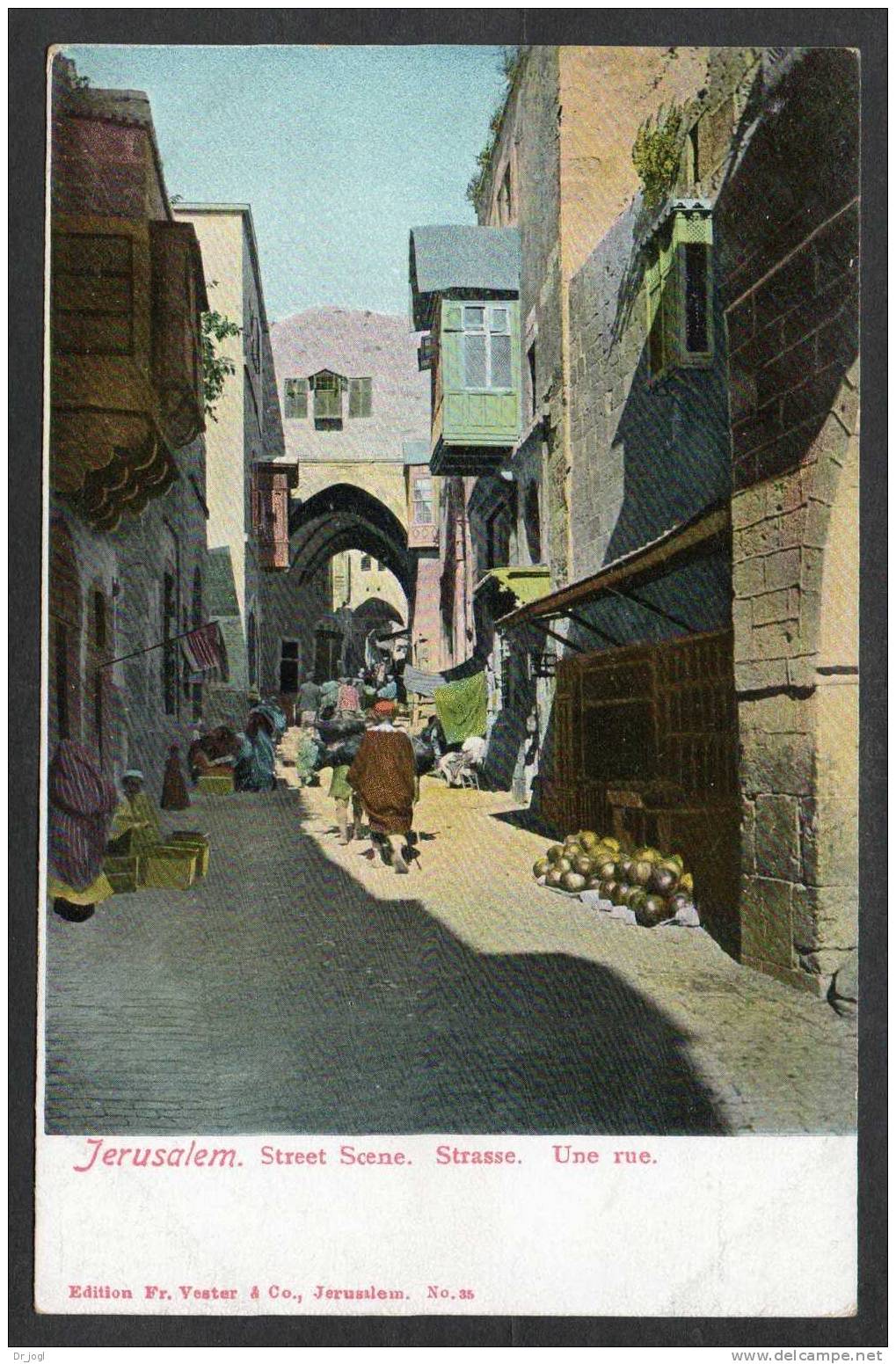 IS6) Jerusalem - Street Scene / Strasse / Une Rue - Undivided Back - Israel