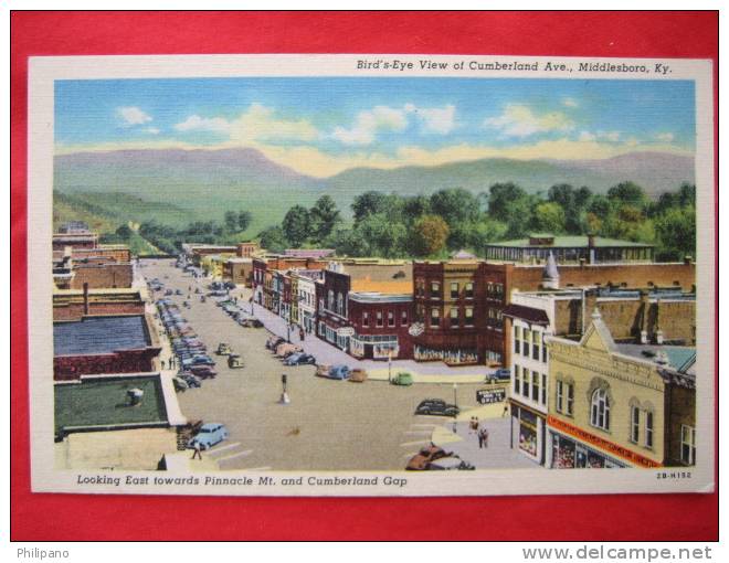 Birds Eye View  Cumberland Ave   Middlesboro KY   Linen - Andere & Zonder Classificatie