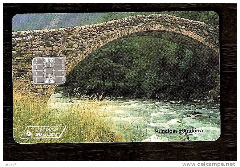 TÉLÉCARTE D ´ANDORRE  50 UNITÉS-  N° 56  - UTILISÉE - BON ÉTAT GÉNÉRAL- PONT - Andorre