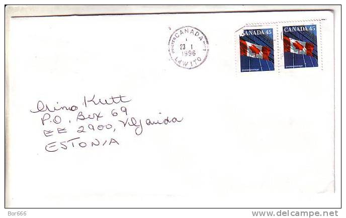 GOOD CANADA Postal Cover To ESTONIA 1996 - Good Stamped: Flags - Covers & Documents