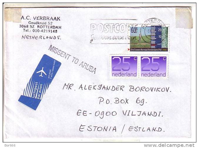 GOOD NETHERLANDS Postal Cover To ESTONIA 1996 - Good Stamped - Autres & Non Classés