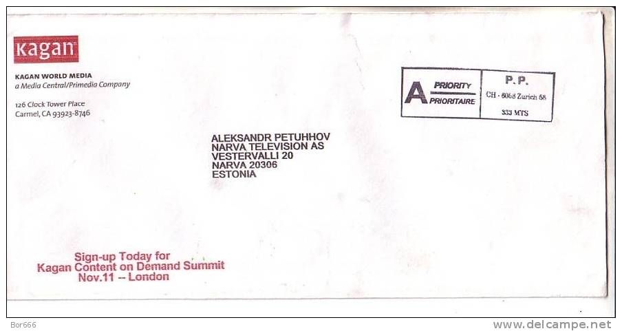 GOOD SWITZERLAND Postal Cover To ESTONIA 2002 - Postage Paid - Briefe U. Dokumente