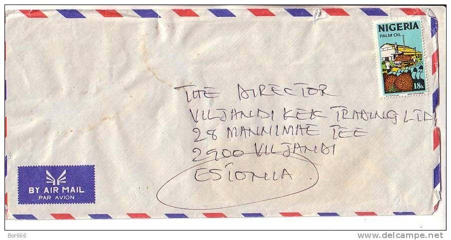 GOOD NIGERIA Postal Cover To ESTONIA 1997 - Good Stamped: Industry - Nigeria (1961-...)