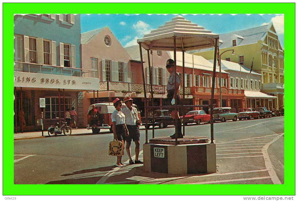 HAMILTON, BERMUDES - HEYL´S CORNER, FRONT STREET - ANIMATED - TRAVEL IN 1969 - - Bermudes