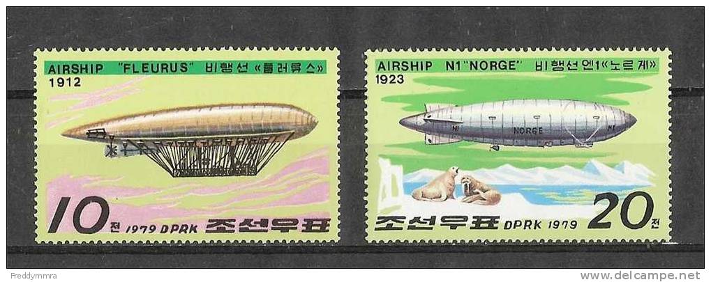 Corée Du Nord:  1518 A/B ** - Zeppelines