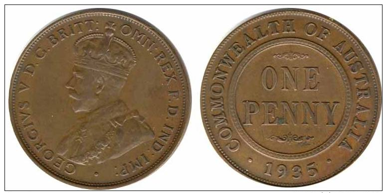 N1061 - Australie: Georges V: 1 Penny 1935 - Penny