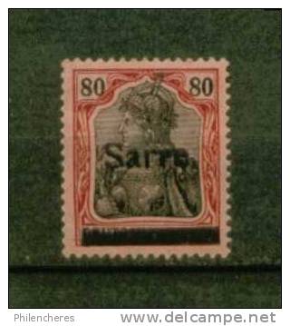 Sarre Yvert N° 16 X Signé Calves - Cote 325 Euros - Prix De Départ 92 Euros - Unused Stamps