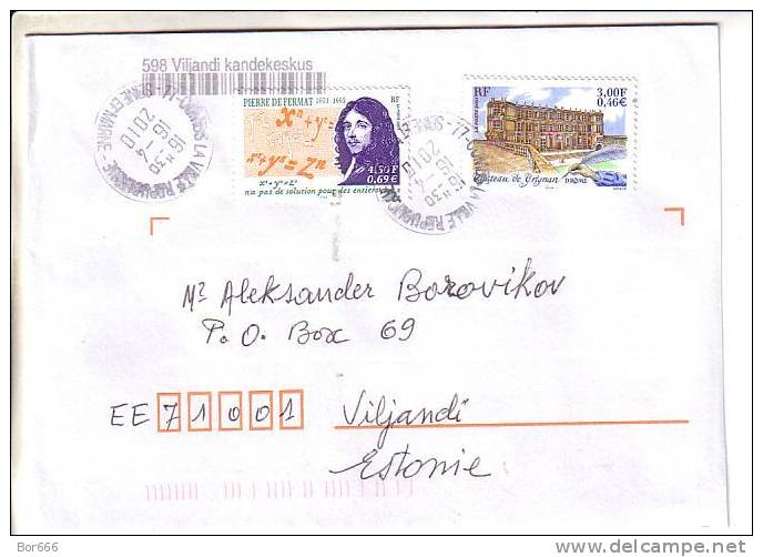 GOOD FRANCE Postal Cover To ESTONIA 2010 - Good Stamped: Grignan ; Pierre De Fermat - Covers & Documents