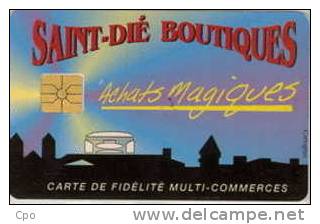 # Carte A Puce Cev SAINT DIE Recto: Achats Magiques / Verso: Logo Hautes Vosges, St Die, A.D  - Tres Bon Etat - - Cartes De Fidélité Et Cadeau