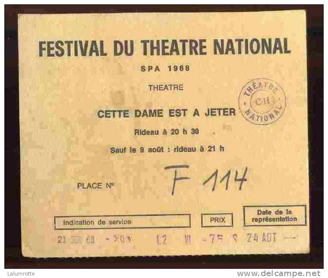 Pu. X9. Publicité Le Pitchoun à Spa. Festival Du Théatre National De Spa En 1968. - Werbung