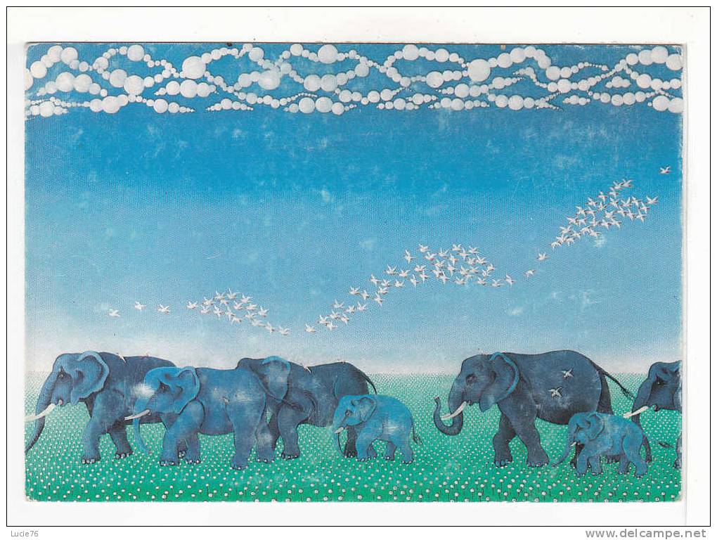 ELEPHANTS -  Ilustration De  I.  INVREA  : Le Passage Des Eléphants - N° 32 - Éléphants