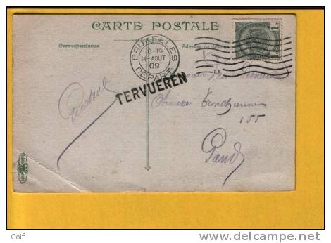 81 Op Kaart Met Stempel BRUXELLES Met Naamstempel (Griffe)  TERVUEREN - Linear Postmarks