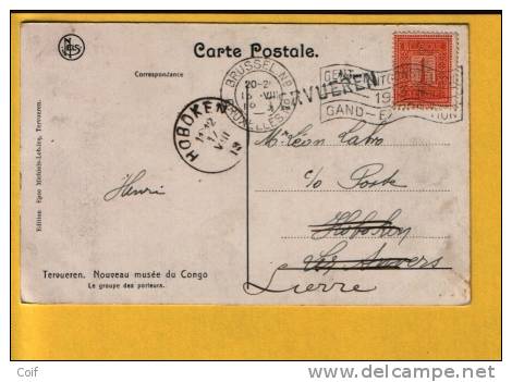 108 Op Kaart Met Stempel BRUXELLES Met Naamstempel (Griffe)  TERVUEREN - Linear Postmarks