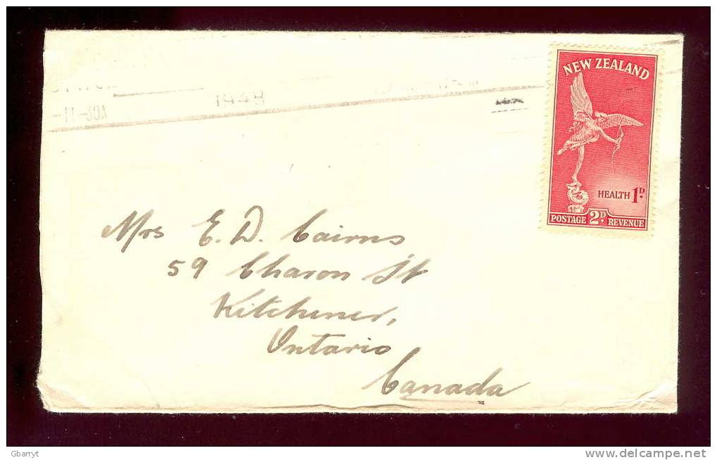 New Zealand Scott #  B31    On Cover To Kitchener Ontario Canada. Tied To Cover By 1948 Cancel...(DR2) - Oblitérés