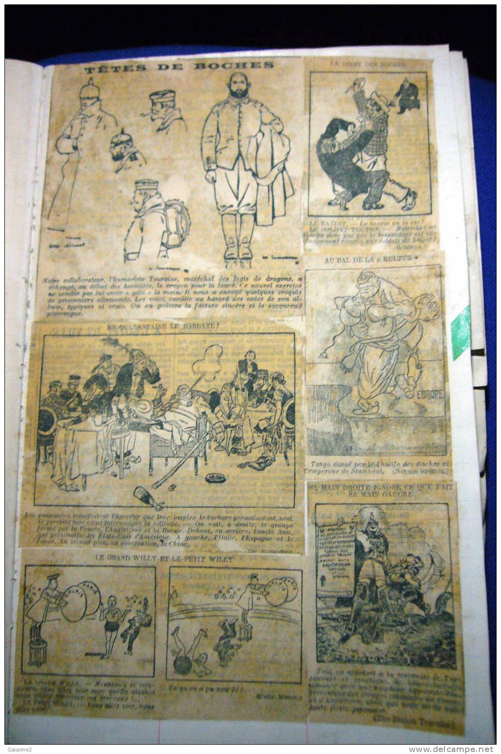 Ancien régistre avec collages du journal Le matin (années de la première guerre mondiale)40pages