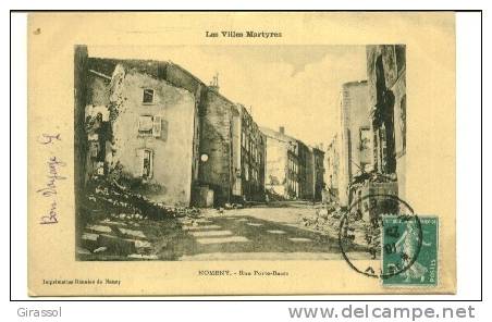 CPA NOMENY 54  Les Villes Martyres Rue Porte Basse Autre Plan 1916 Guerre 1914 - Nomeny