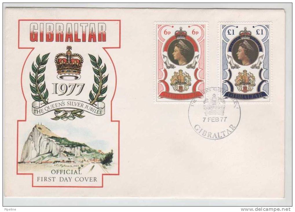 Gibraltar FDC 7-2-1977 The Queen´s Silver Jubilee - Gibraltar