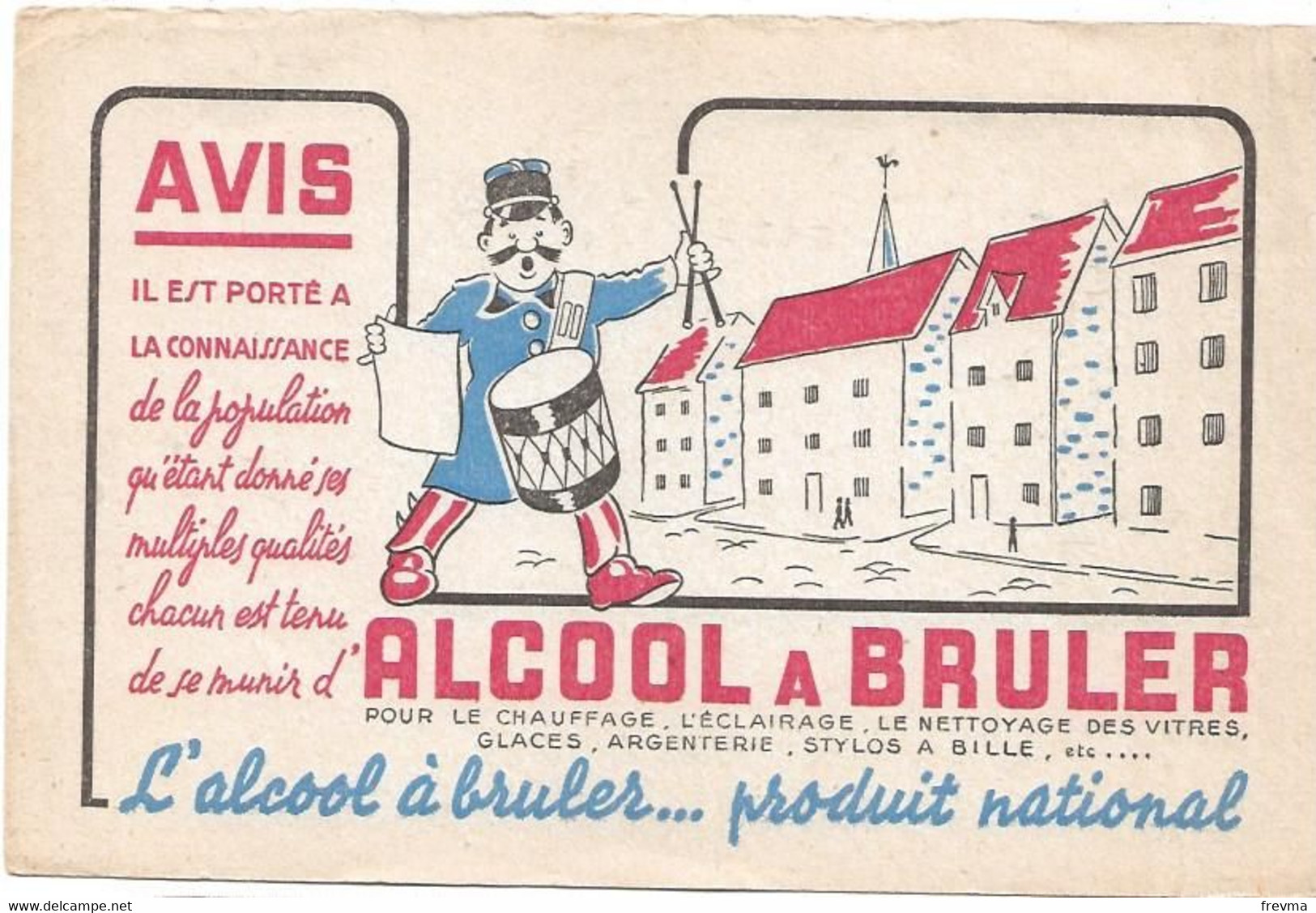 Buvard Avis L'alcool à Bruler Produit National - A