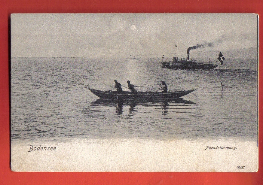 K250 Bodensee, Abendstimmung. Barques, Bâteau Suisse,Schiff.Nicht Gelaufen. Reinicke Rubin 1904 - Autres & Non Classés