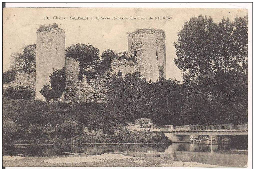 79 - NIORT - Environs - Château Salbart Et La Sèvre Niortaise - Oblitérée En 1914 - Prix Fixe - Niort