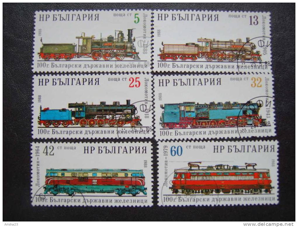 Bulgaria 1988 Rail Transport - Lokomotives Trains Train Stamps Set Lot - Used Stamps