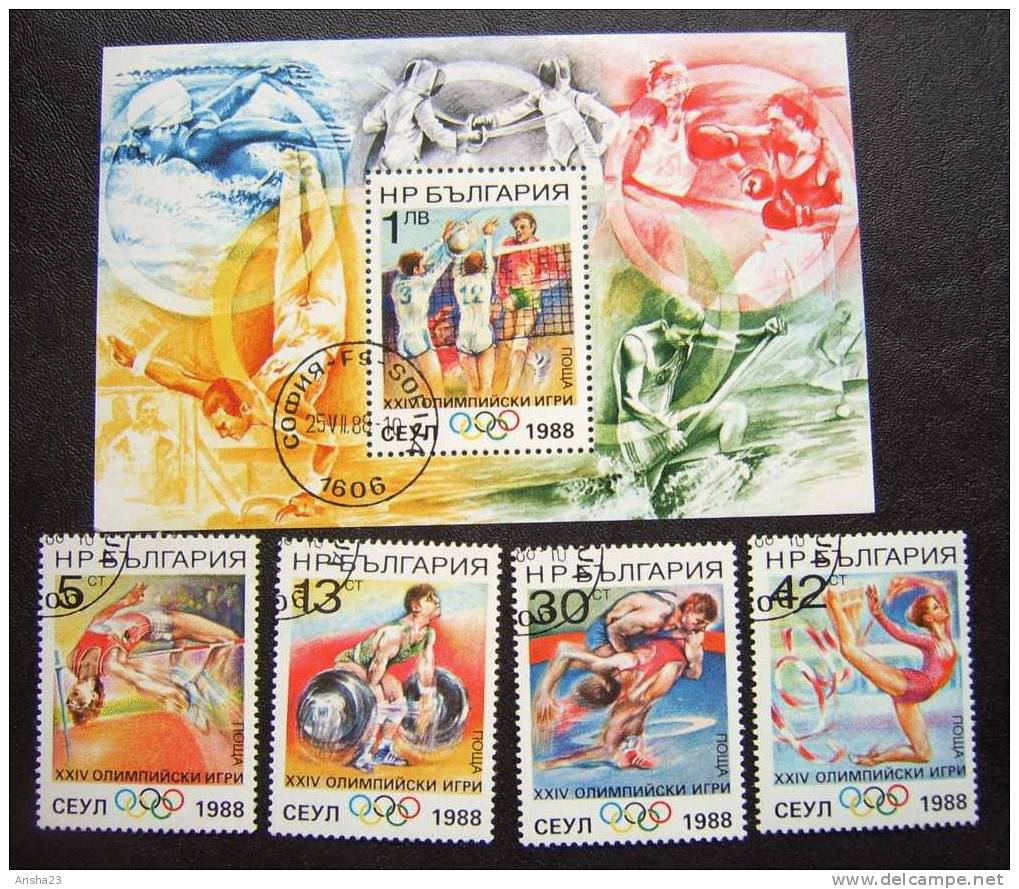 Bulgaria 1988 Block Blok & Set Of 4 - SPORT - Olympic Summer Games XXIV Seoul - Summer 1988: Seoul