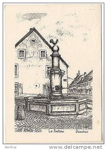 CPM 68 SAINT AMARIN - La Fontaine - Illustrateur Yves Ducourtioux - Saint Amarin