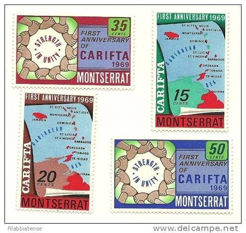 1969 - Montserrat 212/15 Associazione Di Libero Scambio, - Montserrat