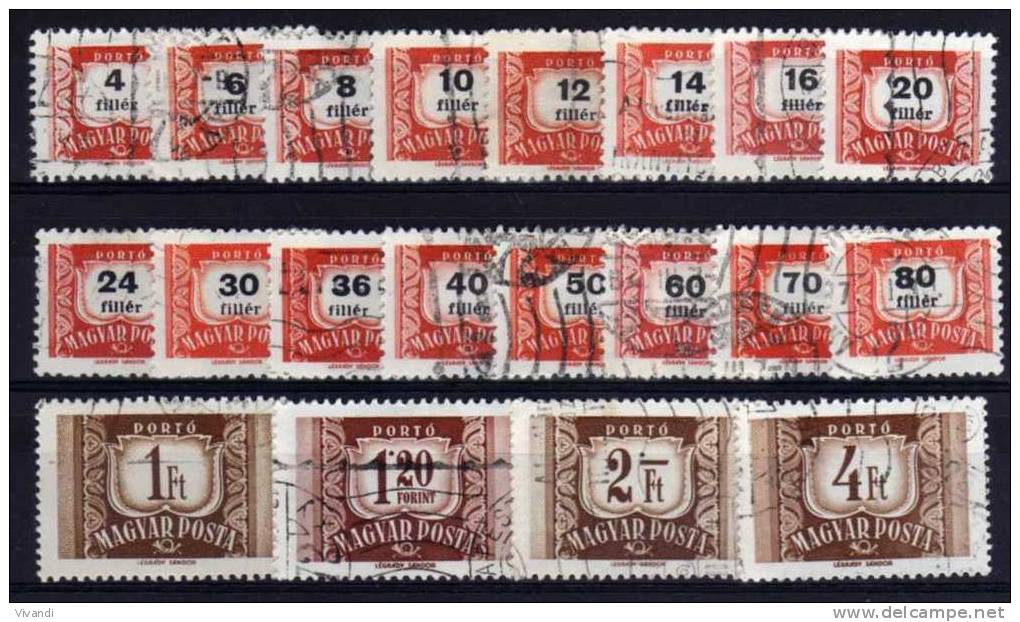 Hungary - 1958/69 - Postage Dues (No Watermark) - Used - Postage Due