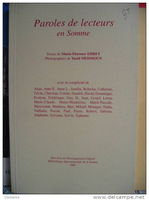 PAROLES DE LECTEURS EN SOMME. 2005. TBE - Picardie - Nord-Pas-de-Calais