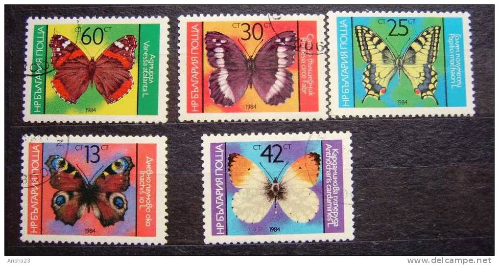 Bulgaria 1984 BUTTERFLIES Butterfly Insects Insect - Fauna Animals - Used Stamps