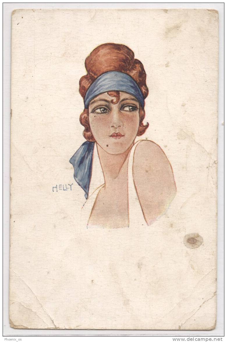 HELLI - Portrait Of A Girl, Old Postcard - Helli