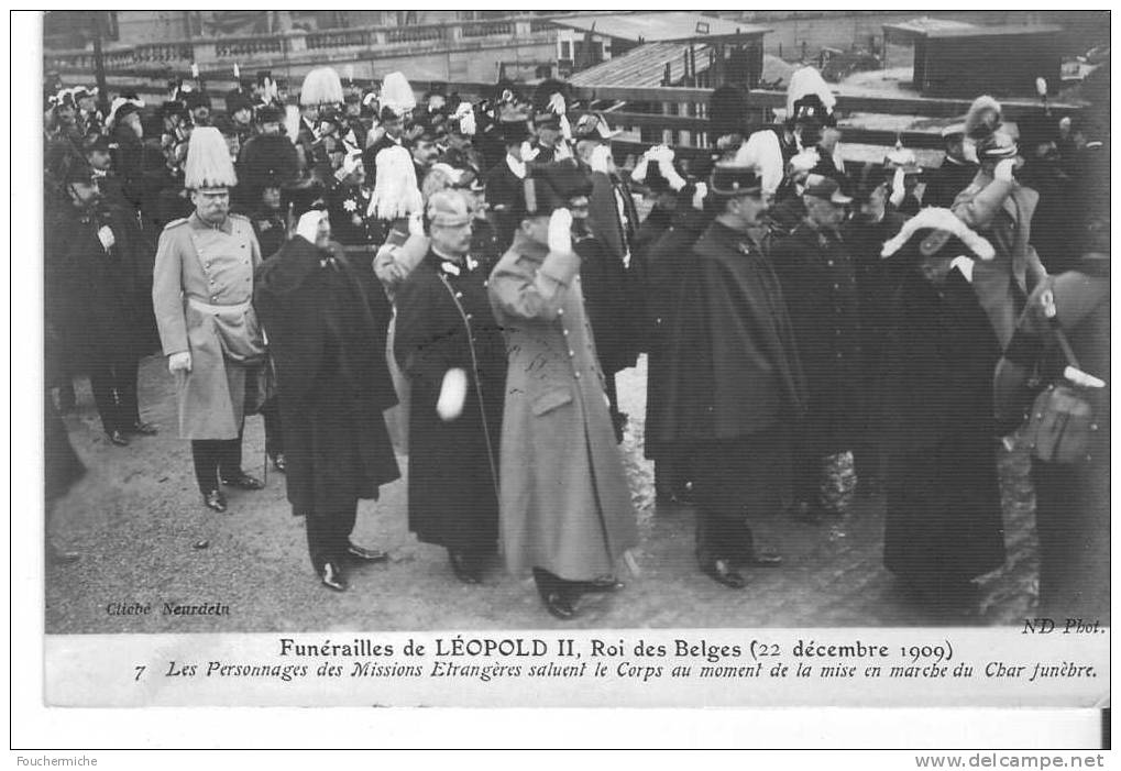 CPA N°7 FUNERAILLES LEOPOLD II/CLICHE NEURDEIN/ND PHOTO - Feste, Eventi