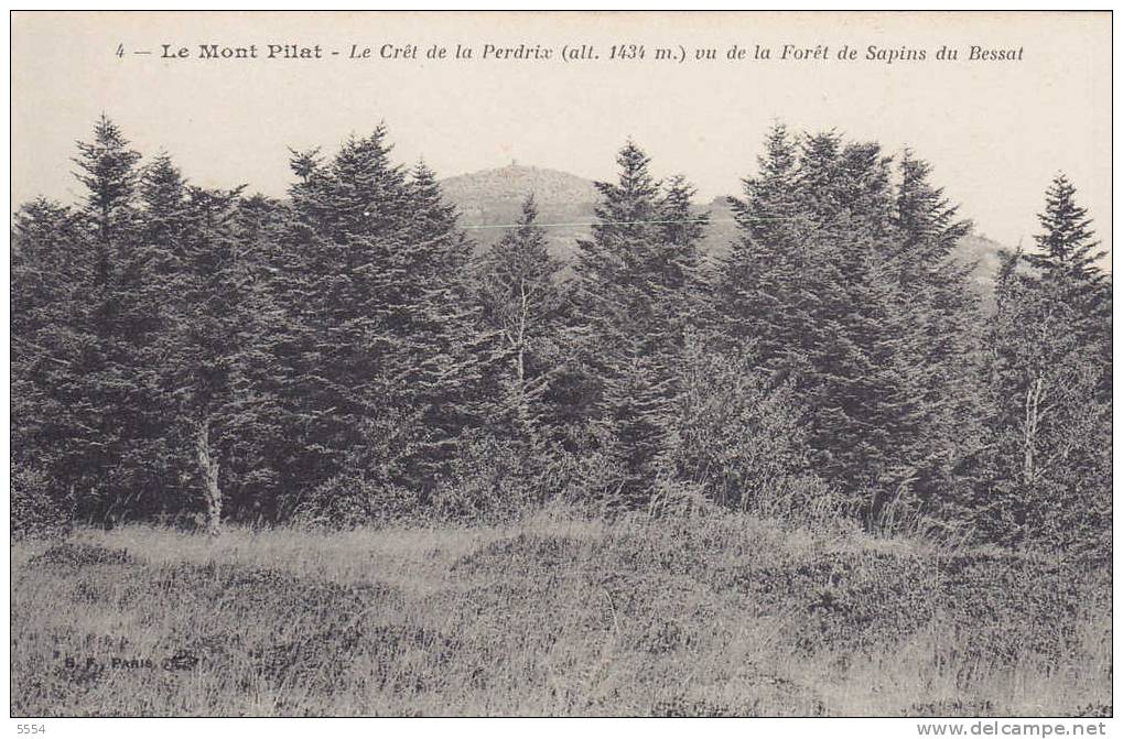 Cpa  42 Loire Le Mont Pilat Le Cret De La Perdrix Vu De La Foret De Sapins Du Bessat - Mont Pilat