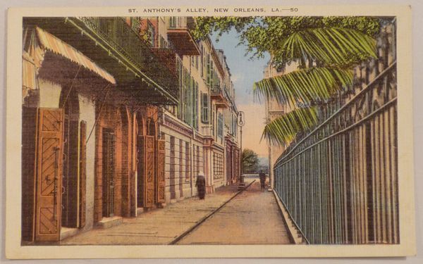 USA -  St Anthony's Alley, New Orleans, Louisiana LA - Vintage Unused Linen Postcard - New Orleans