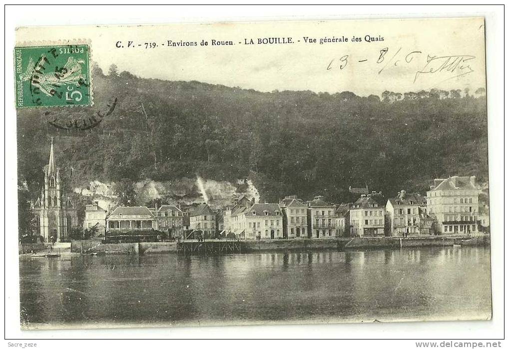 LA BOUILLE(76)1916-environs De Rouen-vue Générale Des Quais-circulée - La Bouille