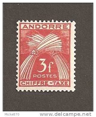 Andorre Français Taxe N°27 Neuf* - Unused Stamps