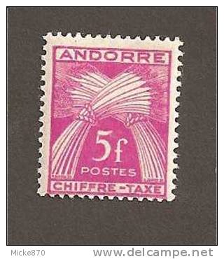 Andorre Français Taxe N°29 Neuf* - Unused Stamps