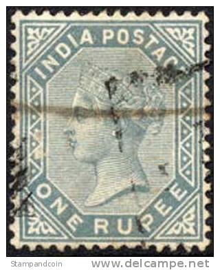 India #46 (SG #101) Used 1r Gray Victoria From 1882 - 1882-1901 Keizerrijk