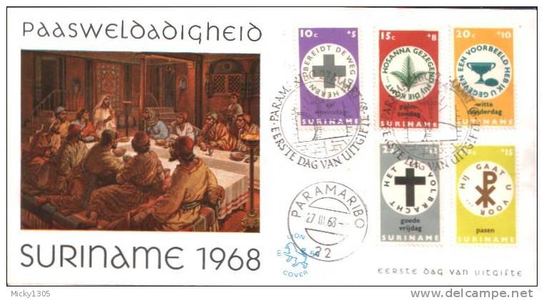 Suriname -  MI-Nr 553/557 FDC (s103) - Pâques