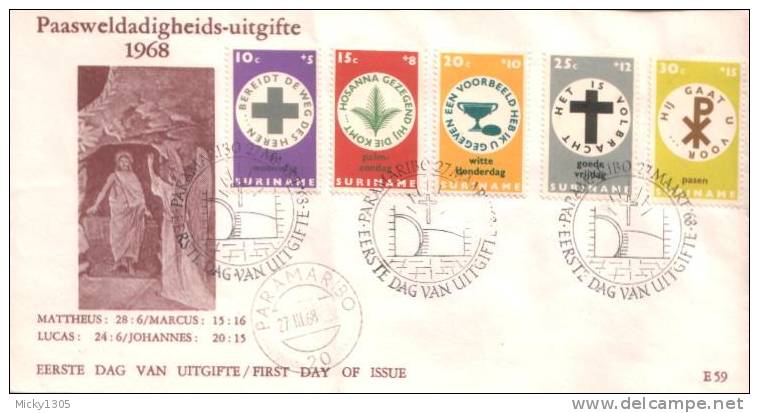 Suriname -  MI-Nr 553/557 FDC (s104) - Pascua