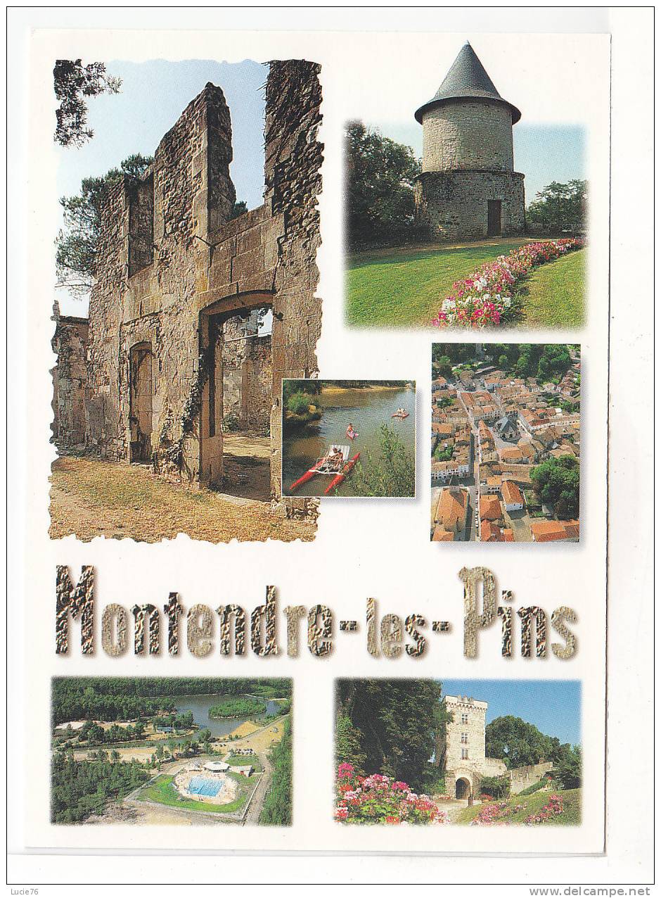 MONTENDRE LES PINS -6 Vues : Tour Ronde Du Château, Lac,  Vue Aérienne, Vue Aérienne De  Base De Loisirs, La Tour Carrée - Montendre