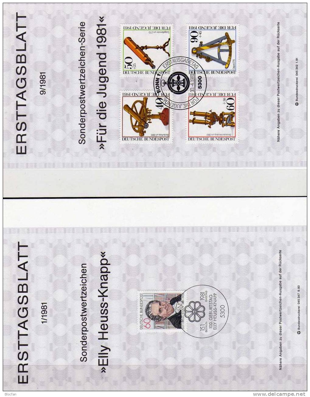 ETB Jahrgang 1981 BUND 1082-1117 SST 31€ Mütter-Genesung Bis Antarktis+Post Album First Day Stamps Of BRD Germany - Other & Unclassified