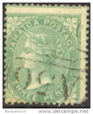 Jamaica #3 Used 3p Victoria From 1863 - Jamaica (...-1961)