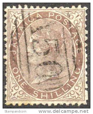 Jamaica #6a XF Used 1sh Victoria From 1860 - Jamaica (...-1961)