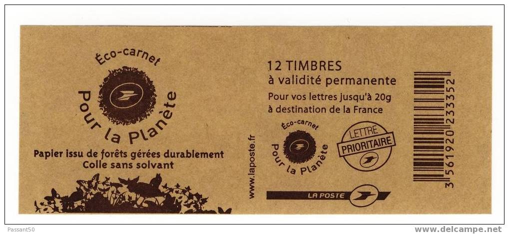 Eco Carnet Lamouche Avec 2 Variétés: Petit Phospho à Cheval Sur Les 12 Timbres + RGR-2 Double. Voir Scans. - Carnets