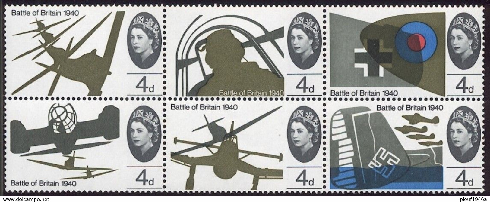 Pays : 200,6 (G-B) Yvert Et Tellier N° :   407-412  (**) Se Tenant Et 413-414 (**) NMH  Filigrane O - Unused Stamps