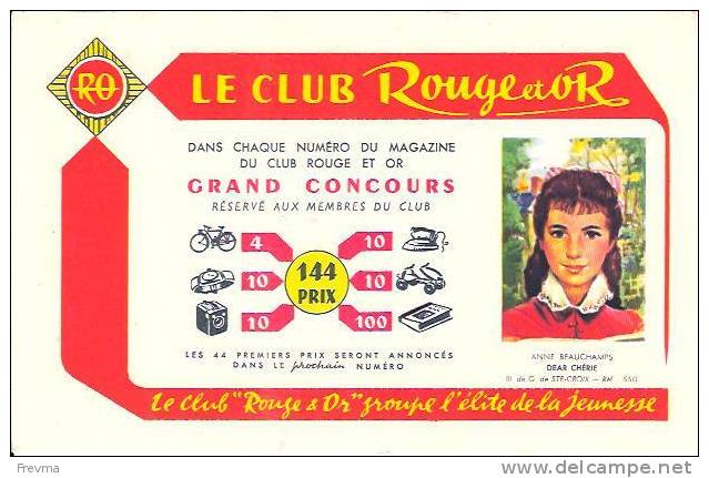 Buvard Le Club Rouge Et Or Dear Cherie - L