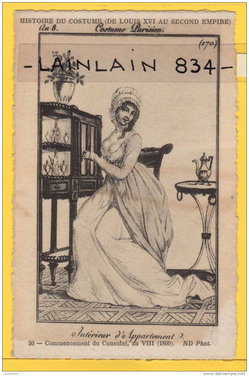 - Costume Parisien -  An 8 -  Intérieur D´appartement, Histoire Du Costume, Non écrite, Très Jolie, Bon état. - Storia